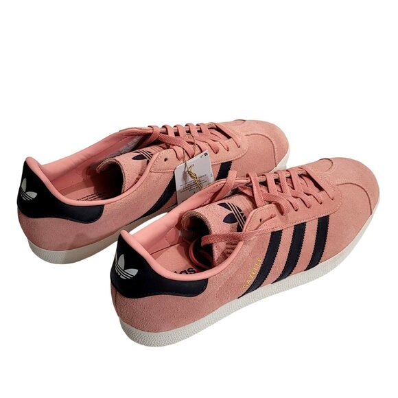 Adidas Gazelle Glow Pink Mens Sneakers Size 13 Suede Upper Black Stripes Casual - Picture 5 of 12